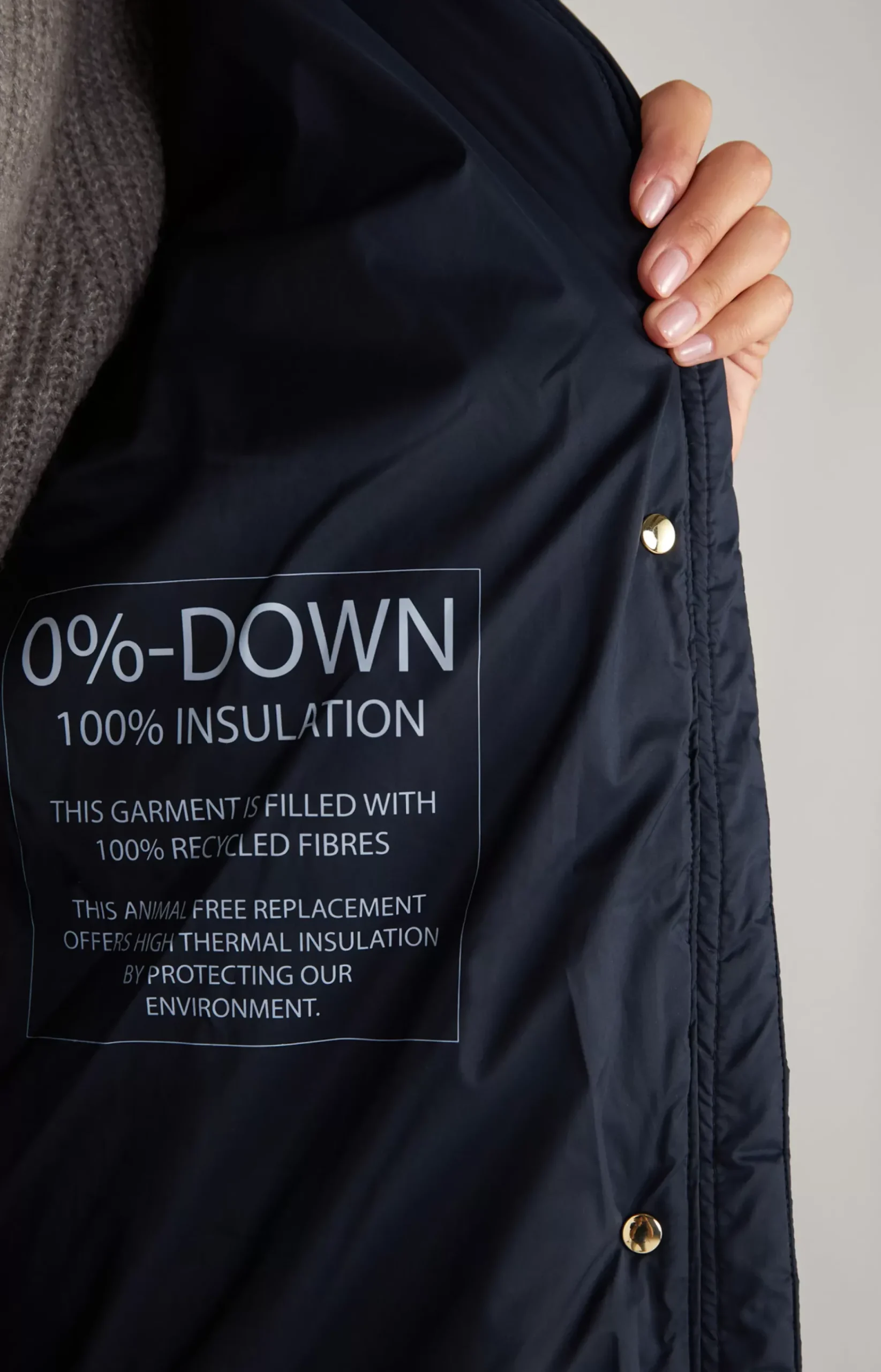 Quilted Coat in Navy