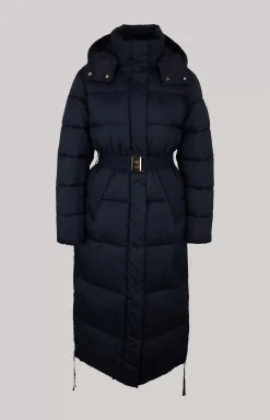 Quilted Coat in Navy