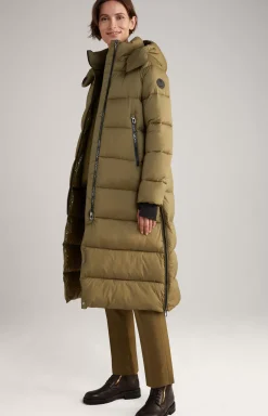 Quilted Coat in Olive