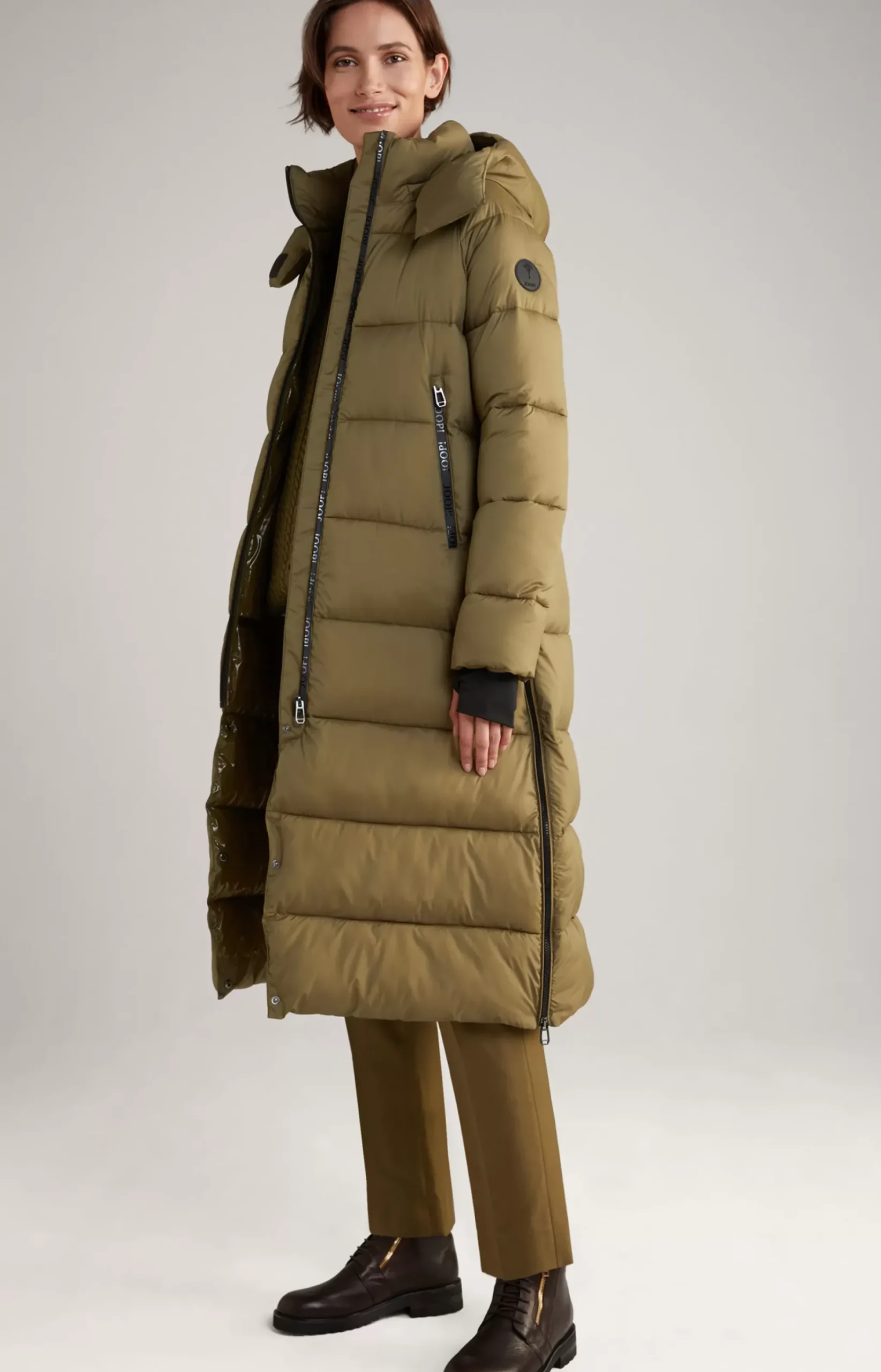 Quilted Coat in Olive