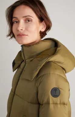 Quilted Coat in Olive