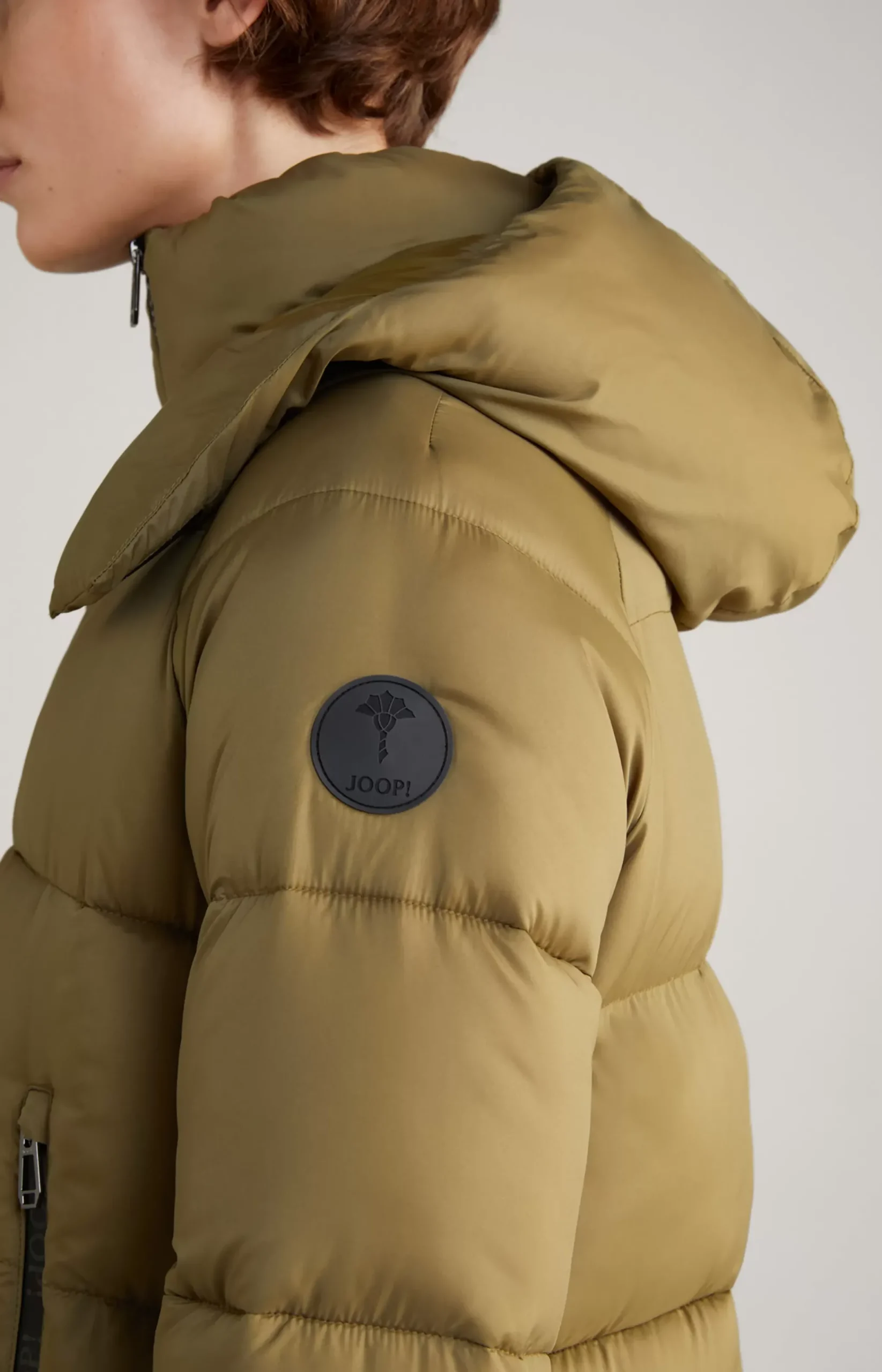 Quilted Coat in Olive