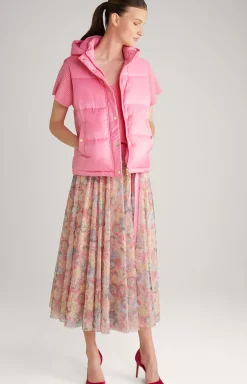 Quilted Nylon Waistcoat in Pink