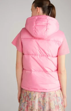 Quilted Nylon Waistcoat in Pink
