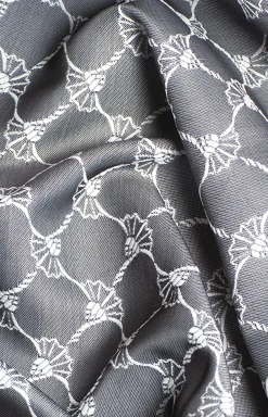 Ready-made curtain in all-over pattern, grey