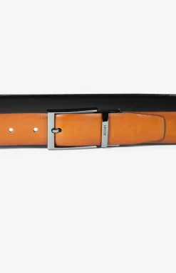 Reversible Belt in Cognac/Black