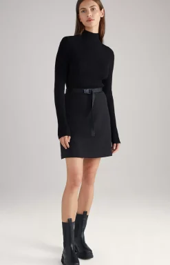 Rib Knit Pullover in Black