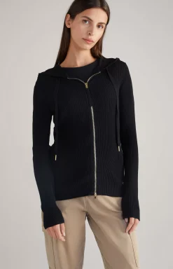 Ribbed-knit Jacket in Black