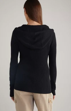 Ribbed-knit Jacket in Black