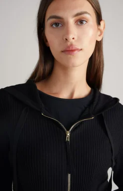 Ribbed-knit Jacket in Black