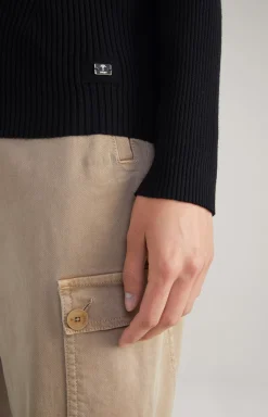 Ribbed-knit Jacket in Black