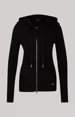 Ribbed-knit Jacket in Black