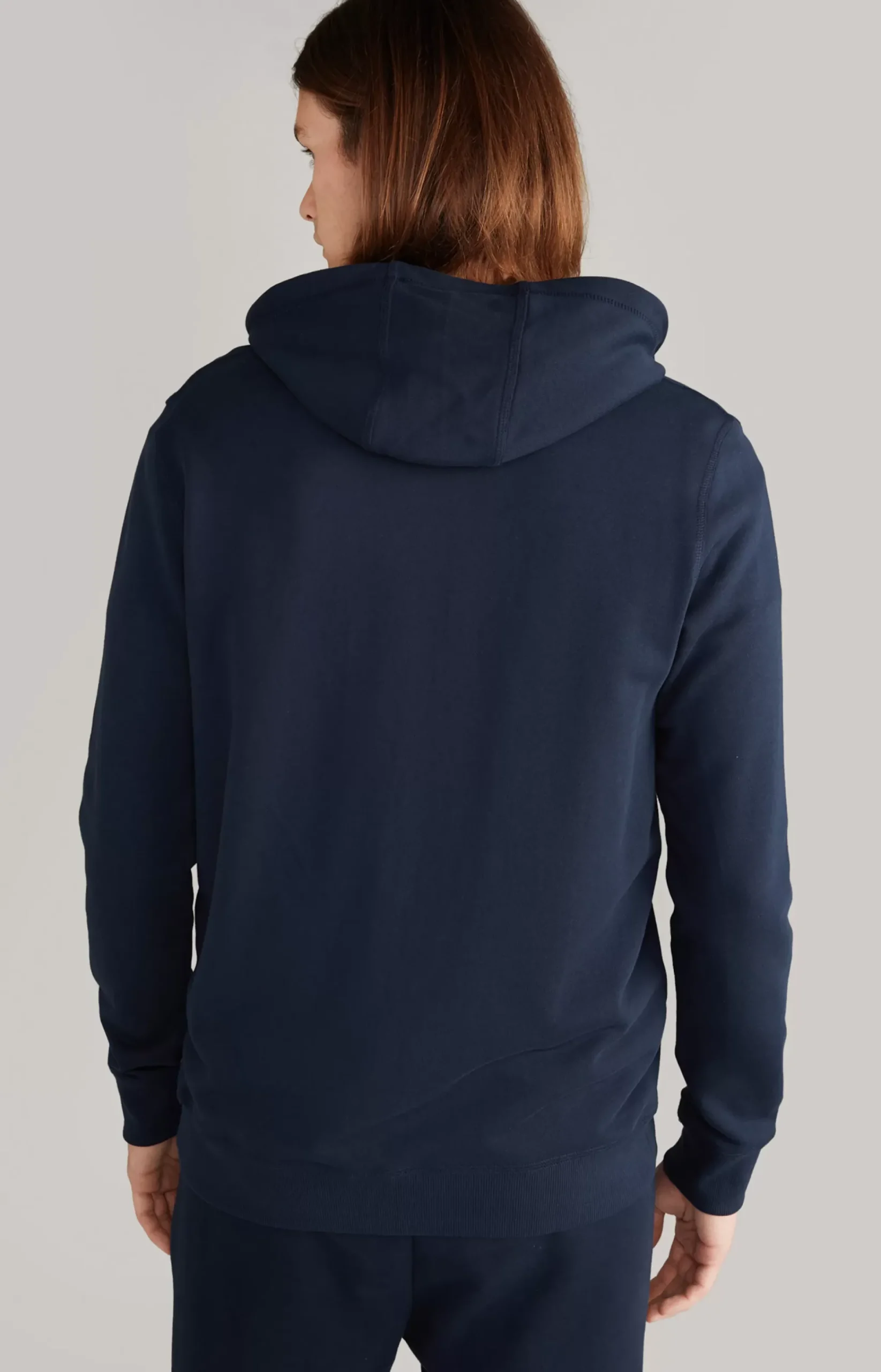 Salvatore Hoodie Sweatshirt Jacket in Dark Blue