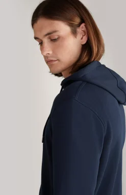 Salvatore Hoodie Sweatshirt Jacket in Dark Blue