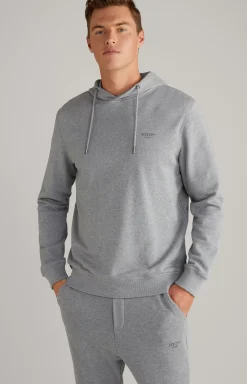 Samuel Cotton Hoodie in Grey Flecked