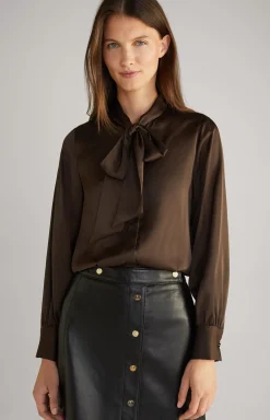 Satin Blouse in Dark Brown