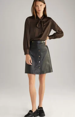Satin Blouse in Dark Brown
