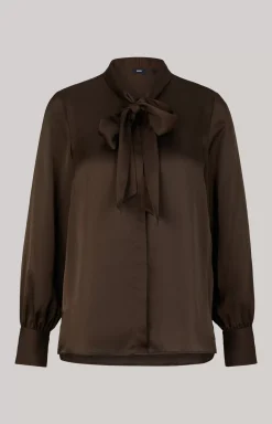 Satin Blouse in Dark Brown