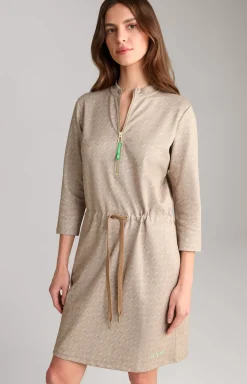 Scuba Dress in a Beige Pattern