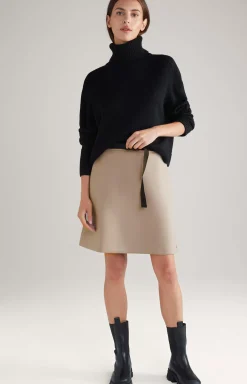 Scuba Mini Skirt in Beige