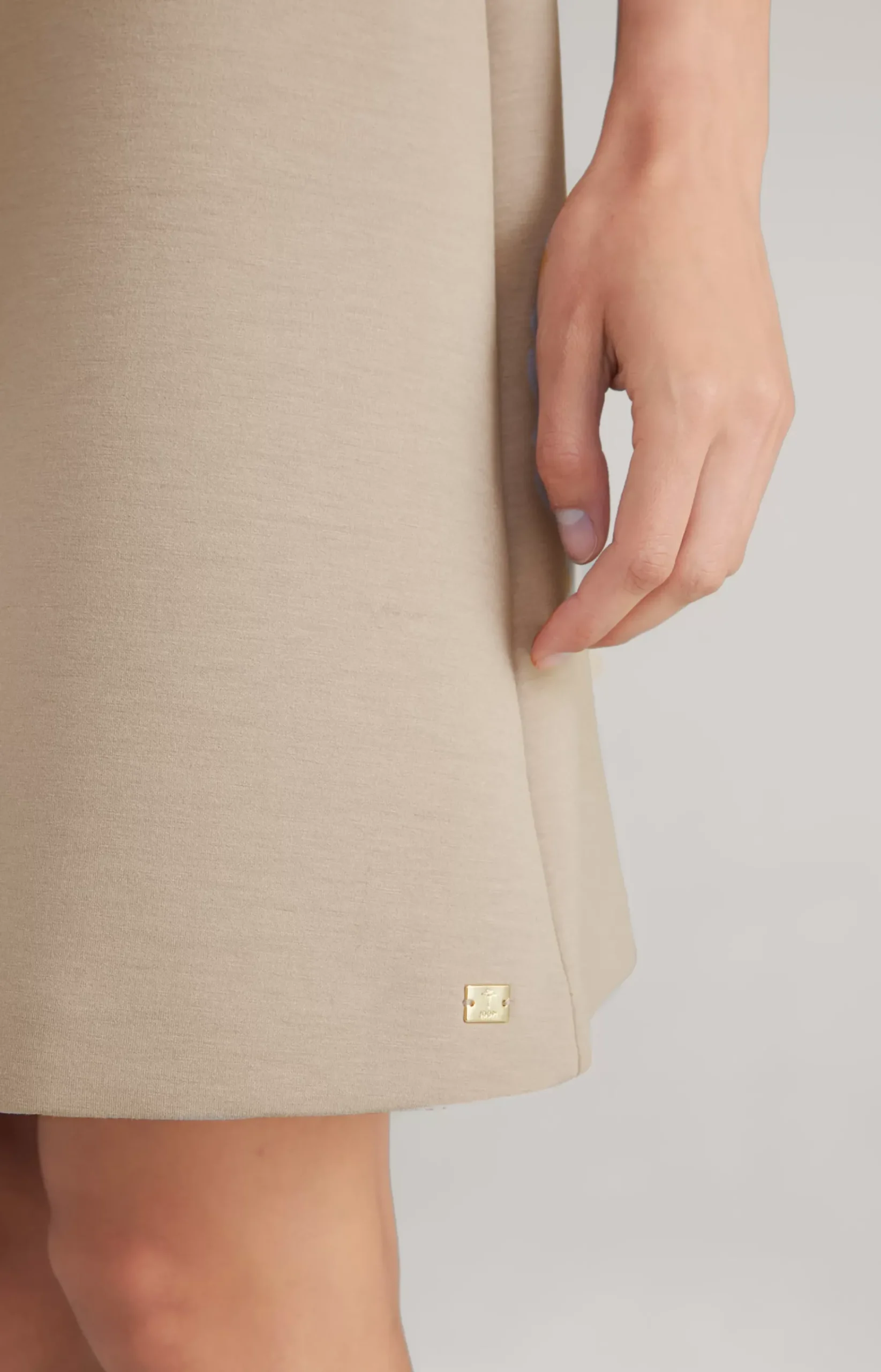 Scuba Mini Skirt in Beige