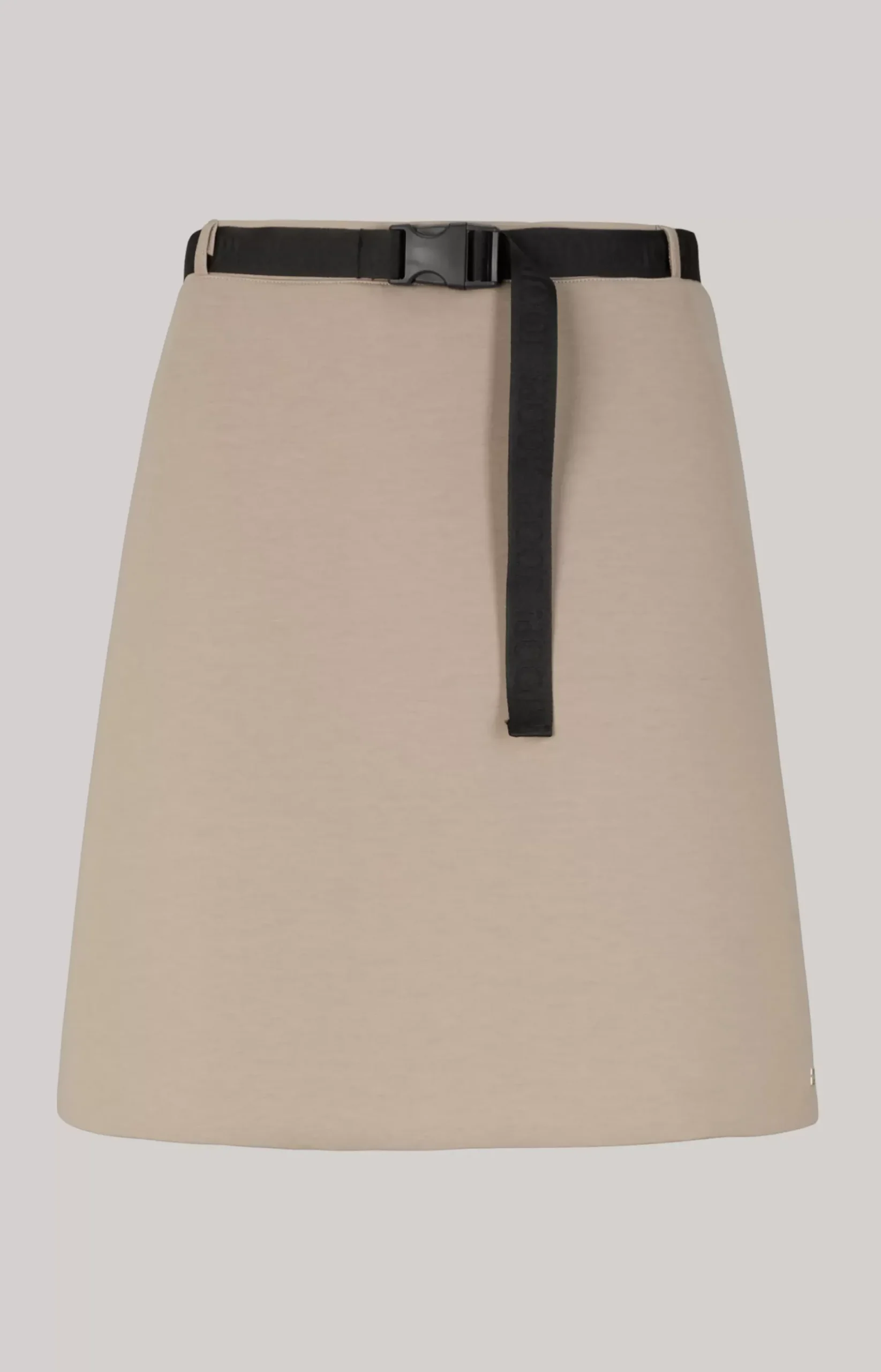 Scuba Mini Skirt in Beige