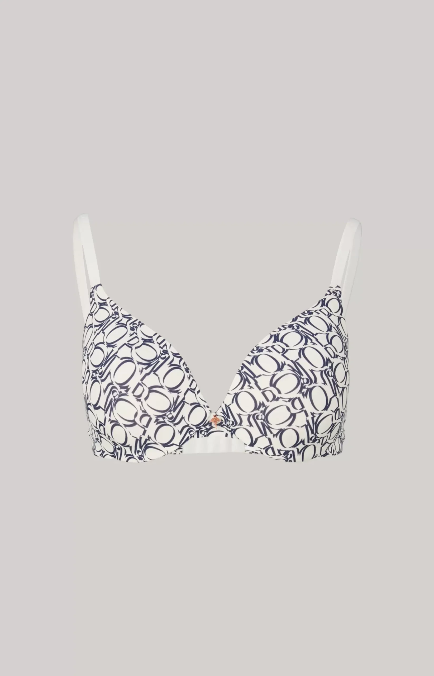 Seamless cup bra in White/Blue