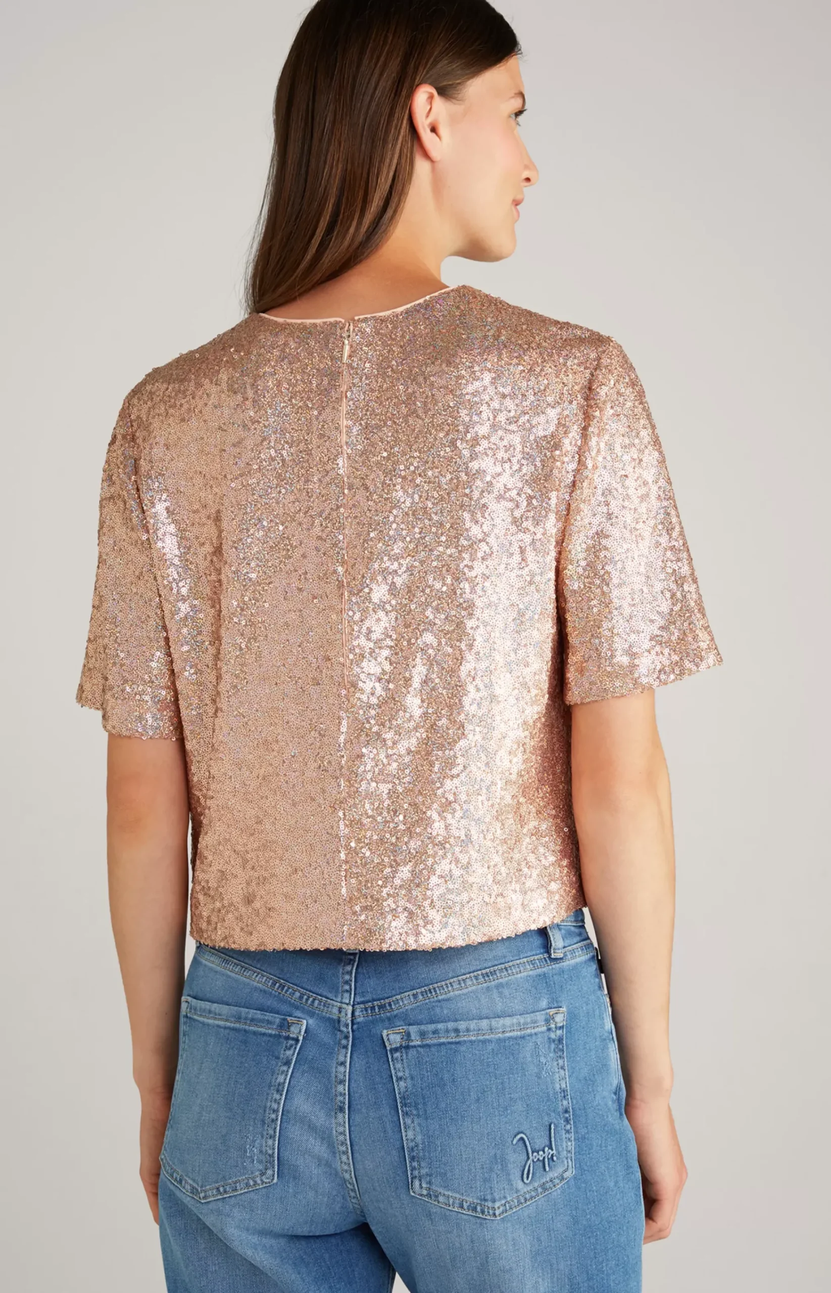 Sequined Blouse-style Top in Copper/Gold
