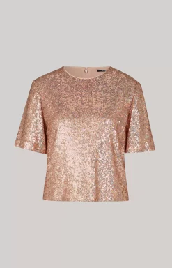 Sequined Blouse-style Top in Copper/Gold