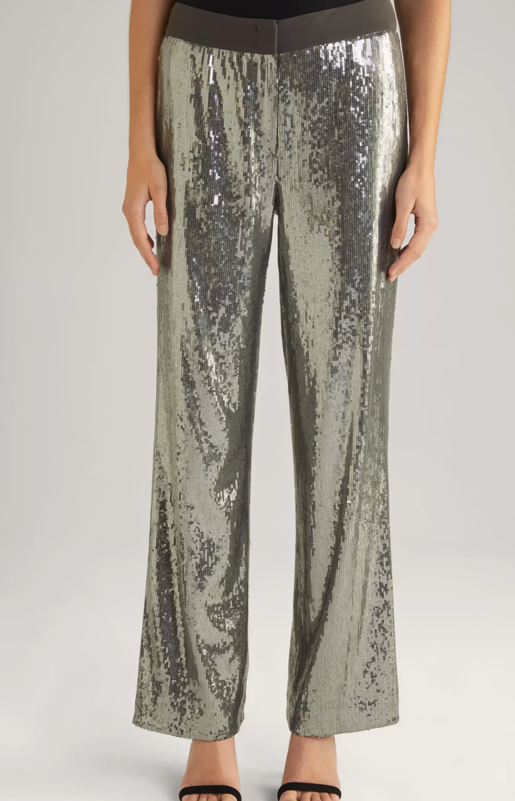 Sequined Trousers in Grey
