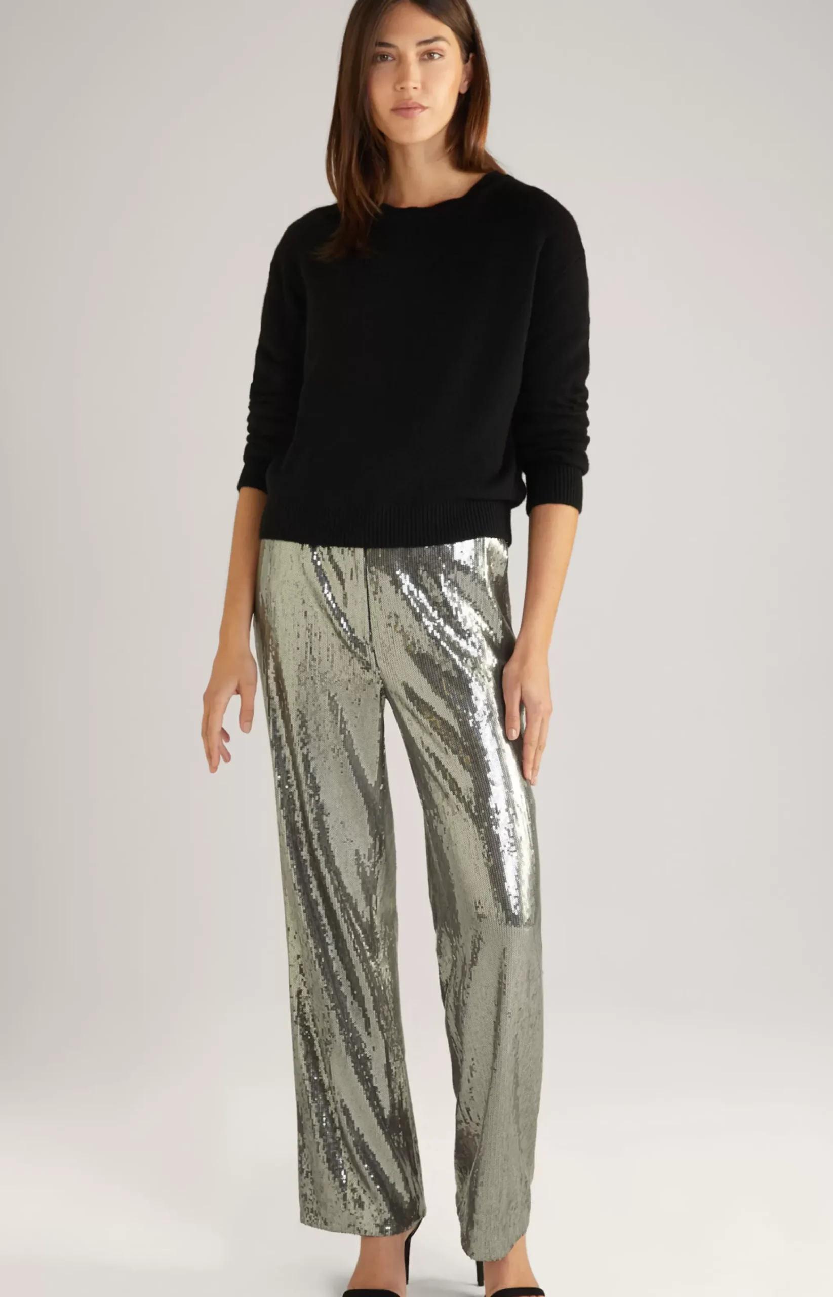 Sequined Trousers in Grey