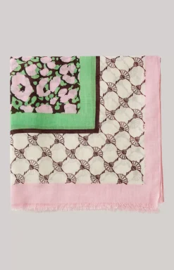 Shawl in a Pink and Green Pattern