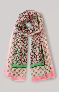 Shawl in a Pink and Green Pattern