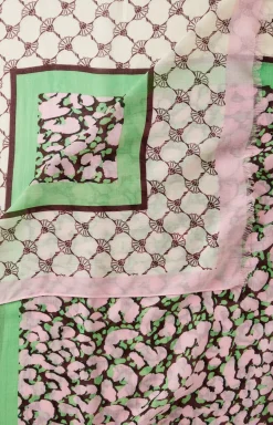Shawl in a Pink and Green Pattern