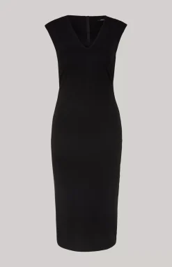 Shift Dress with Stretch in Black