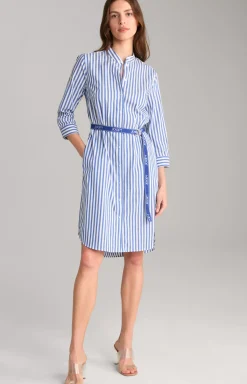 Shirt Dress in Blue/White Stripes