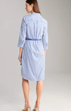 Shirt Dress in Blue/White Stripes