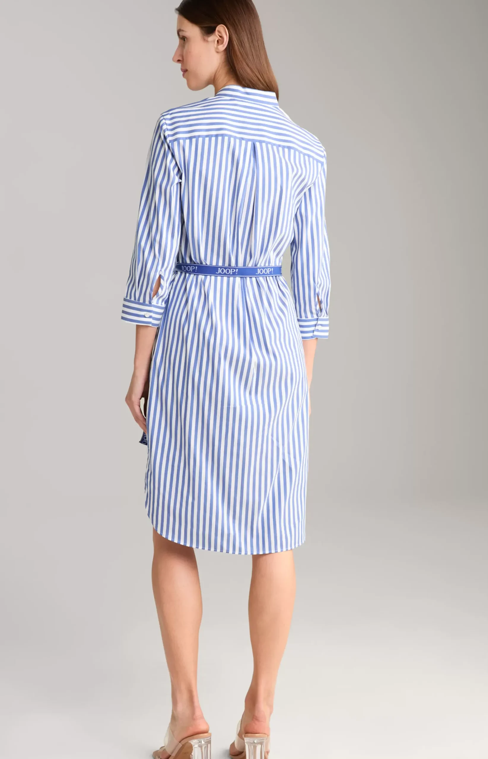Shirt Dress in Blue/White Stripes