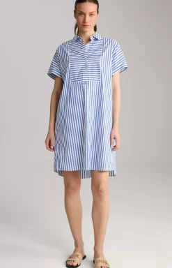 Shirt Dress in Blue/White Stripes