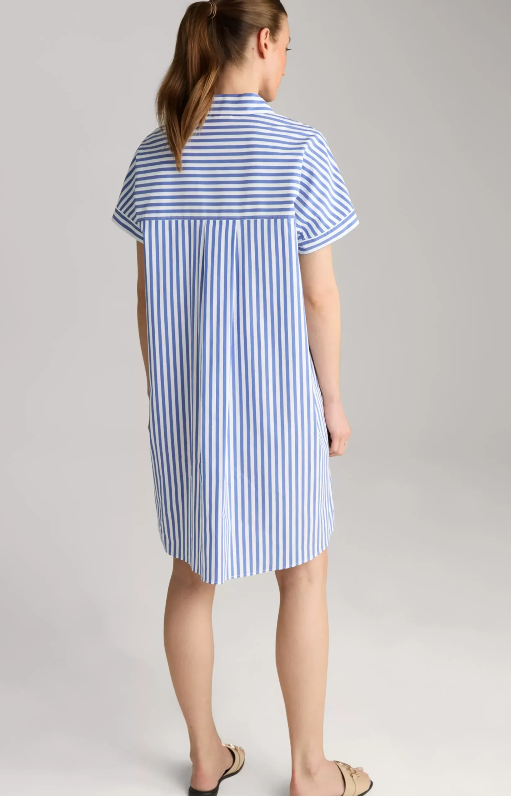 Shirt Dress in Blue/White Stripes
