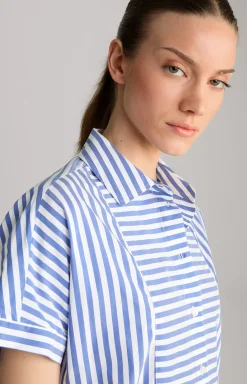 Shirt Dress in Blue/White Stripes