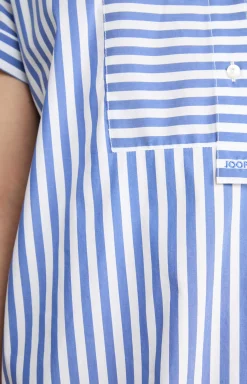 Shirt Dress in Blue/White Stripes