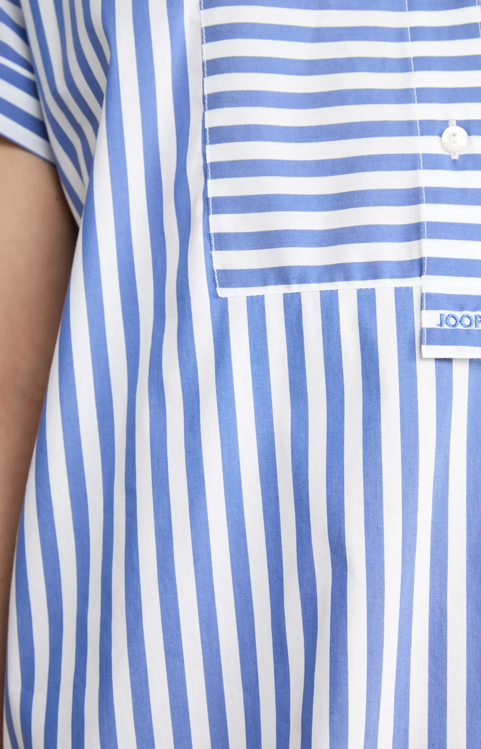 Shirt Dress in Blue/White Stripes
