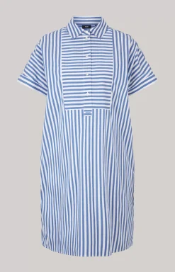 Shirt Dress in Blue/White Stripes