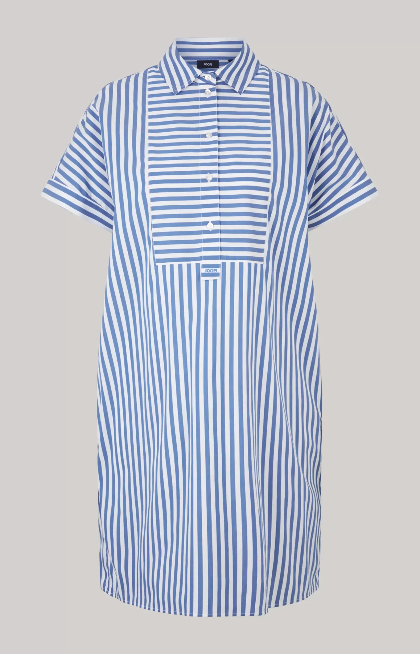 Shirt Dress in Blue/White Stripes
