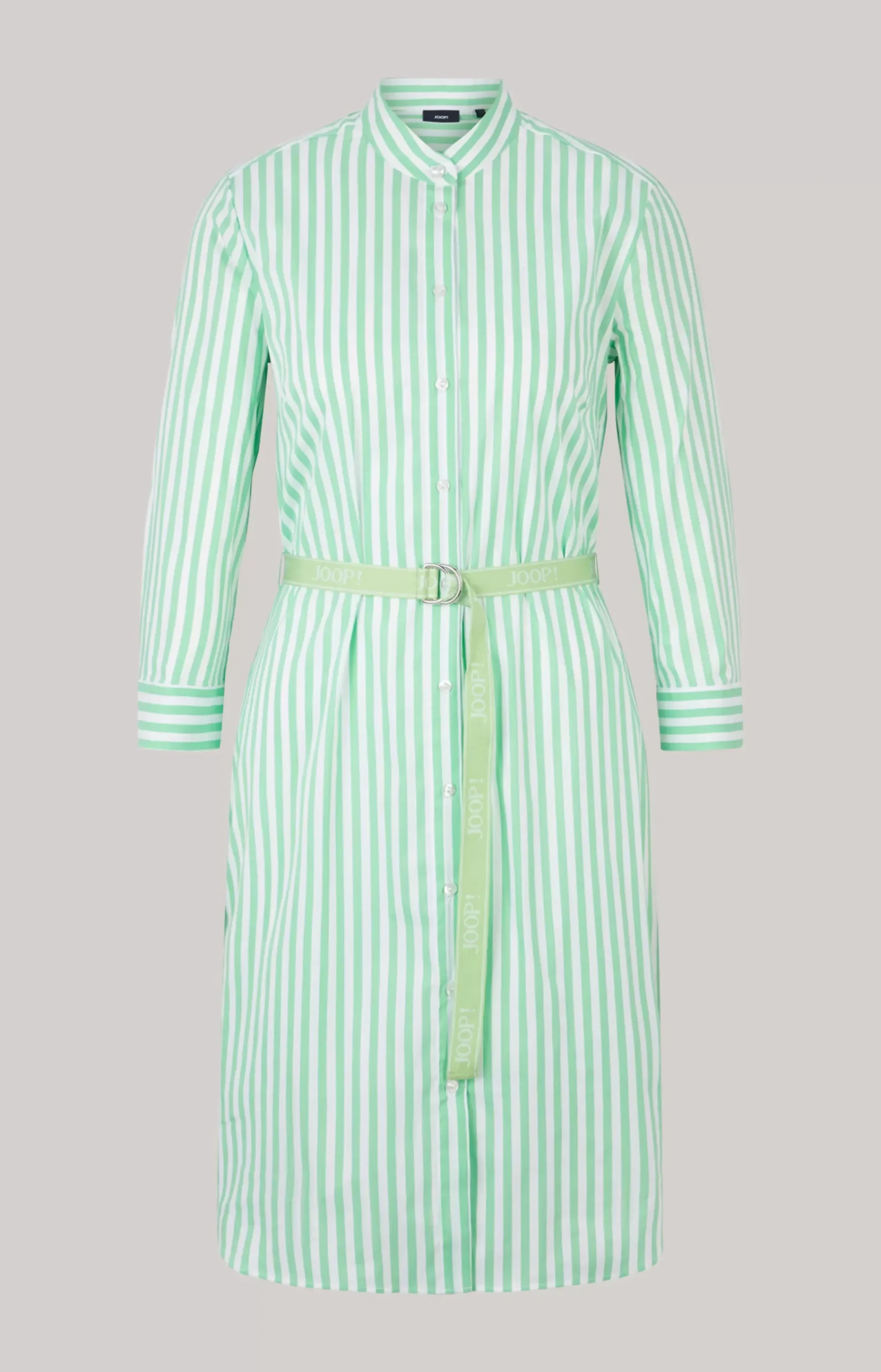 Shirt Dress in Green/White Stripes