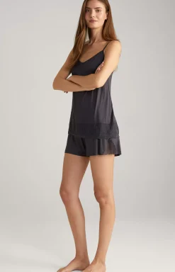 Shorts with Lace in Anthracite