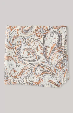 Silk Pocket Square in Beige/Blue