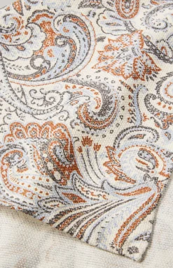 Silk Pocket Square in Beige/Blue