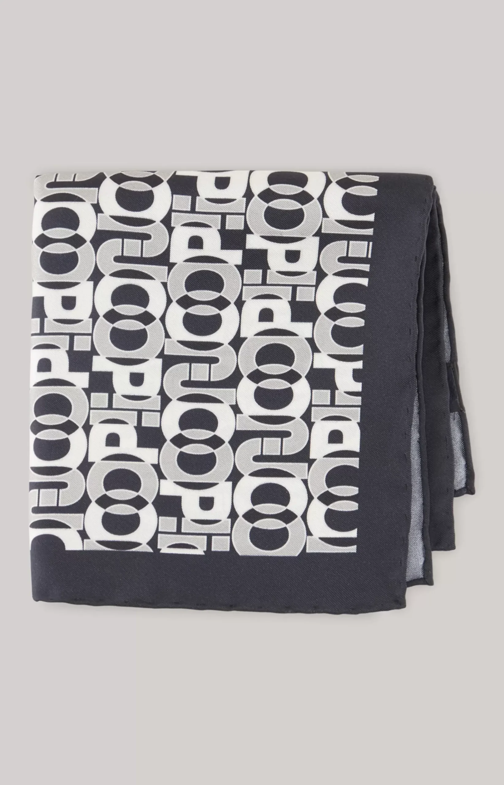 Silk Pocket Square in Dark Navy/Off-white